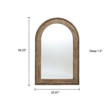 Specchio da parete con finestra ad arco e cornice in legno, specchio da parete per bagno - 39,25 A x 25,87 L x 1,5 P