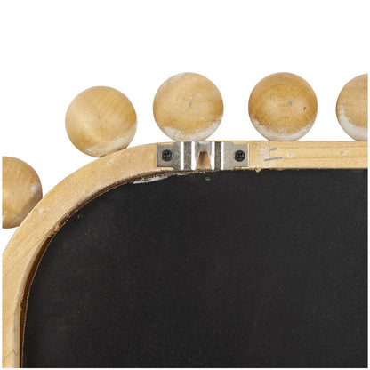 Specchio da parete in legno con cornice perlinata - Marrone - Roche River Decor