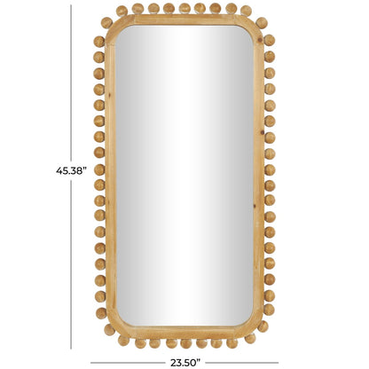 Specchio da parete in legno con cornice perlinata - Marrone - Roche River Decor