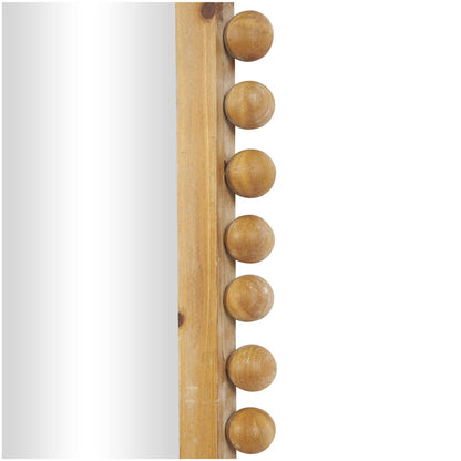 Specchio da parete in legno con cornice perlinata - Marrone - Roche River Decor