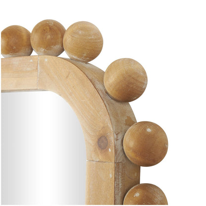 Specchio da parete in legno con cornice perlinata - Marrone - Roche River Decor