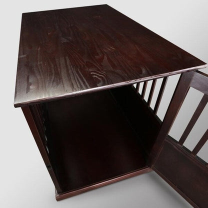 Tavolino in legno per trasportino per animali domestici con porta chiudibile a chiave