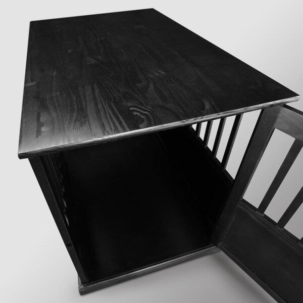 Tavolino in legno per trasportino per animali domestici con porta chiudibile a chiave