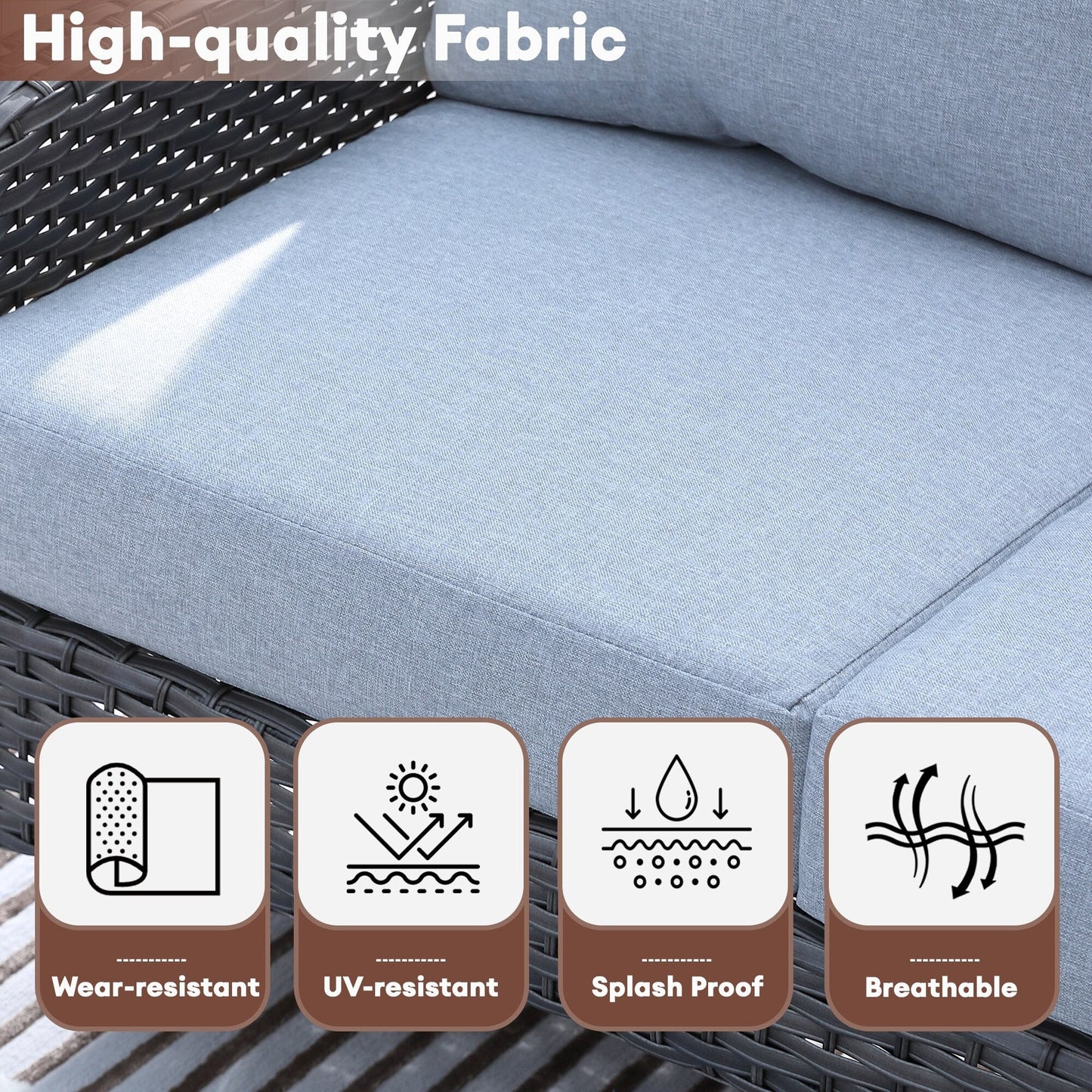 Set da conversazione per esterni XIZZI da 4 pezzi con tavolo