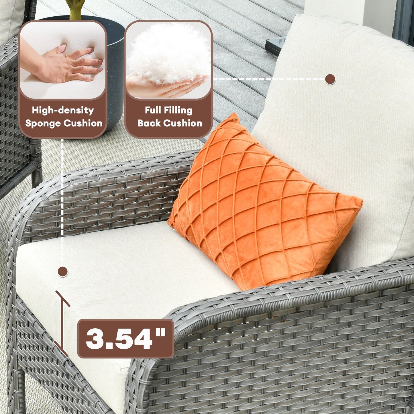 Set da conversazione per esterni XIZZI da 4 pezzi con tavolo