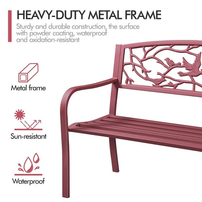 Panca da giardino Yaheetech per esterni, in metallo, per veranda - N/D