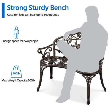 Panca da giardino in metallo per esterni Yaheetech - N/A