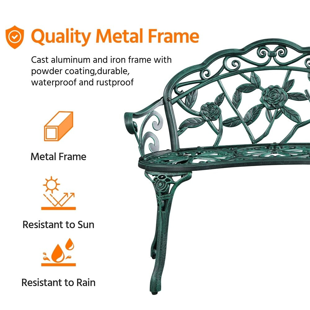 Panca da giardino in metallo per esterni Yaheetech - N/A