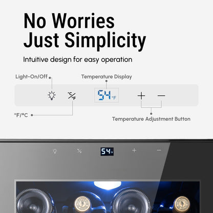Frigorifero per vino/bevande da 17 pollici e 28 bottiglie, refrigeratore per vino in acciaio inossidabile per uso domestico e commerciale