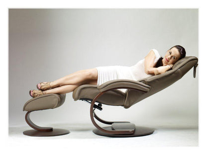 Poltrona reclinabile in pelle Admiral C in cemento