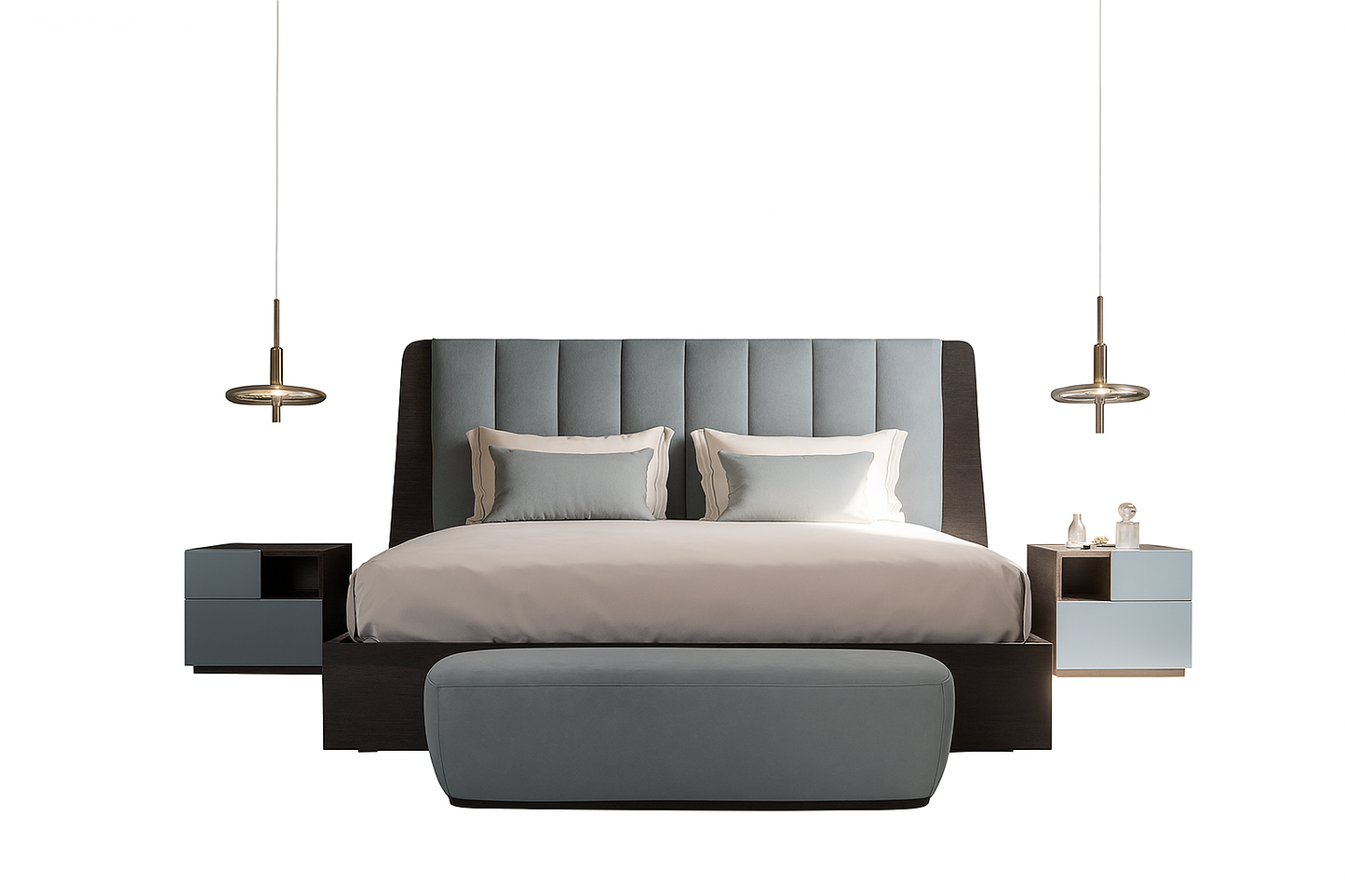 Set da camera da letto Porticello con testiera imbottita