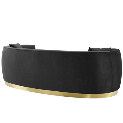 Divano in velluto curvy nero