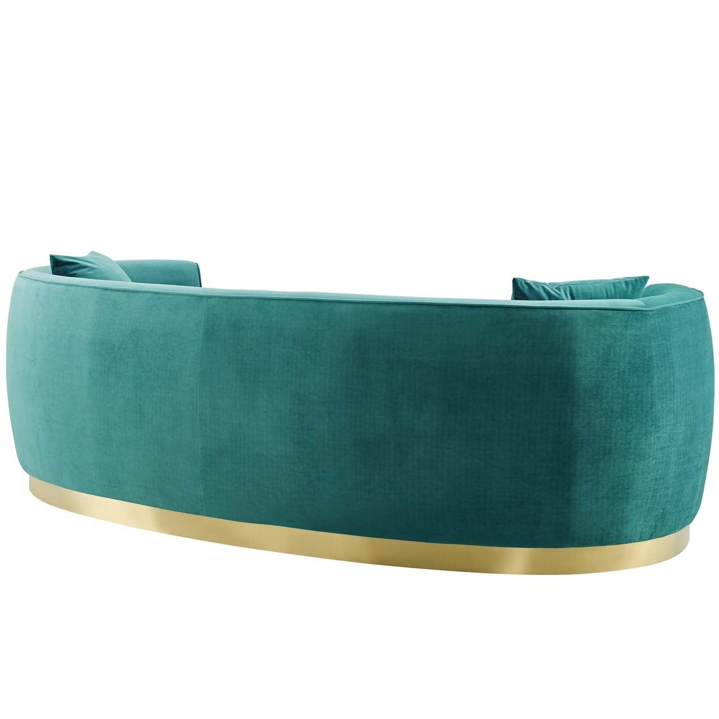 Divano in velluto curvy color verde acqua