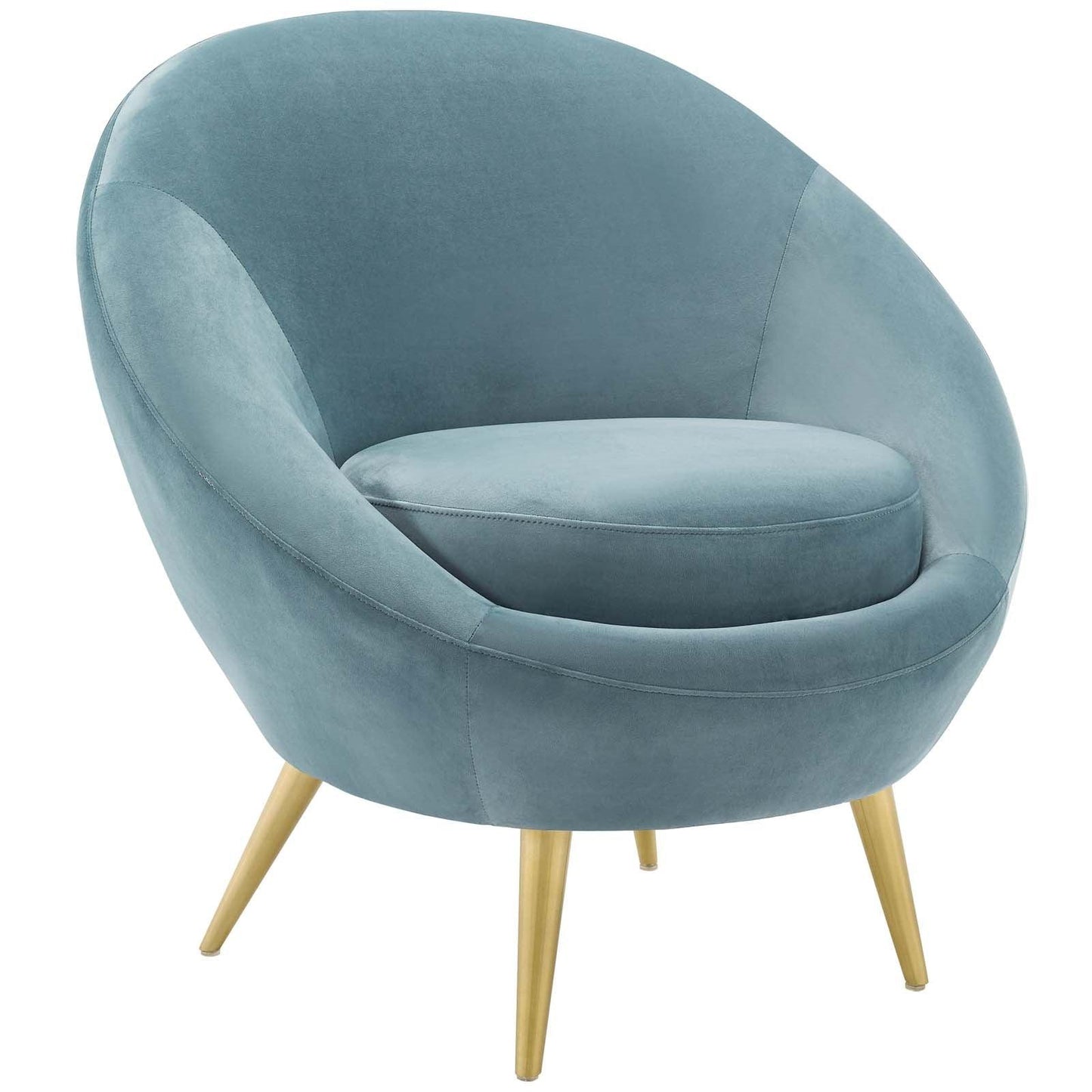 Poltrona Circa Velvet Accent in azzurro
