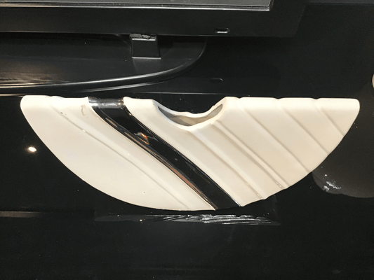 Vaso sottile, bianco con cromo