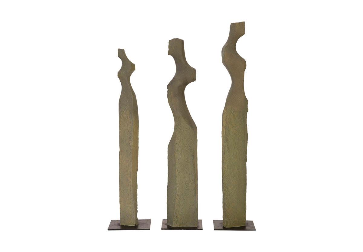 Set di 3 sculture di donne