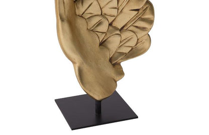 Set di 2 pezzi di tavolino con piano in foglia d'oro