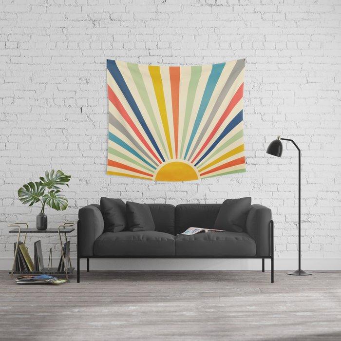 Arazzo da parete Sun Retro Art III